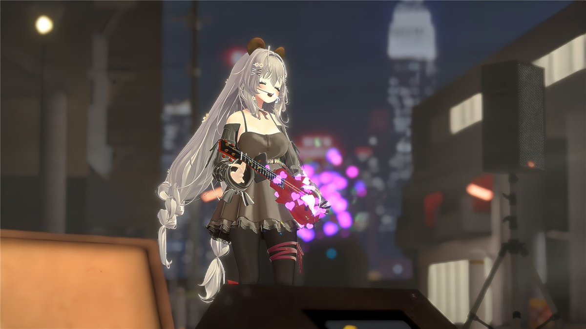 Llama_vrc's tweet image. まみちかさんのウクレレをまったりと。歌う曲は同じでも同じ演奏はないのがライブの良さ。まだまだ同じ曲を聴かせてほしい。 #VRChat #VRFNS #まみちかのお庭