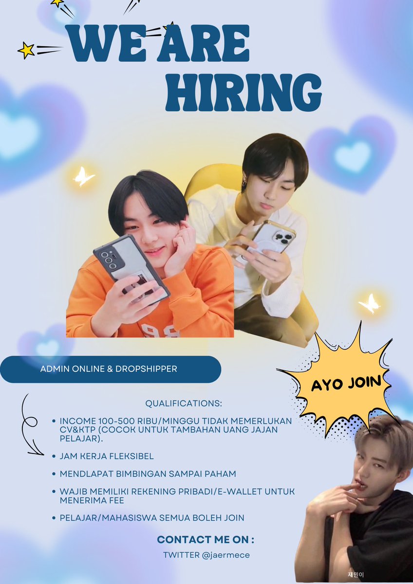 jaermece's tweet image. HALO GUYS aku lagi open freelance nih
pas banget gasii buat yang baru lulus dan masi nunggu kuliah atau kerja 🤔 mending join disini 🥰
tidak ada minimal
umur ya semua bisa join!! tapi kalian harus punya e-wallet yaw 💸💸 
(yang mau tanya bisa dm aku ya) 
#zonauang #freelance