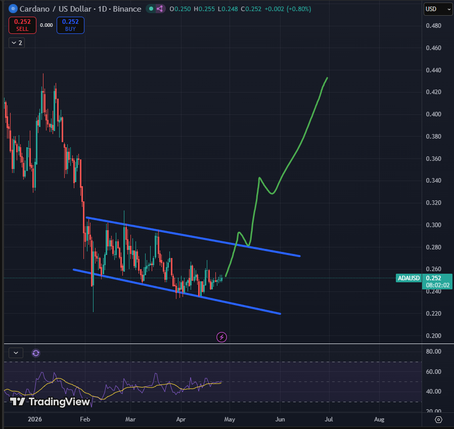 Sssebi's tweet photo. This is the move that I want to see on the $ADA chart.

A trend reversal like this could be the setup that the Cardano community is waiting for. https://t.co/JCOPJXSIVX