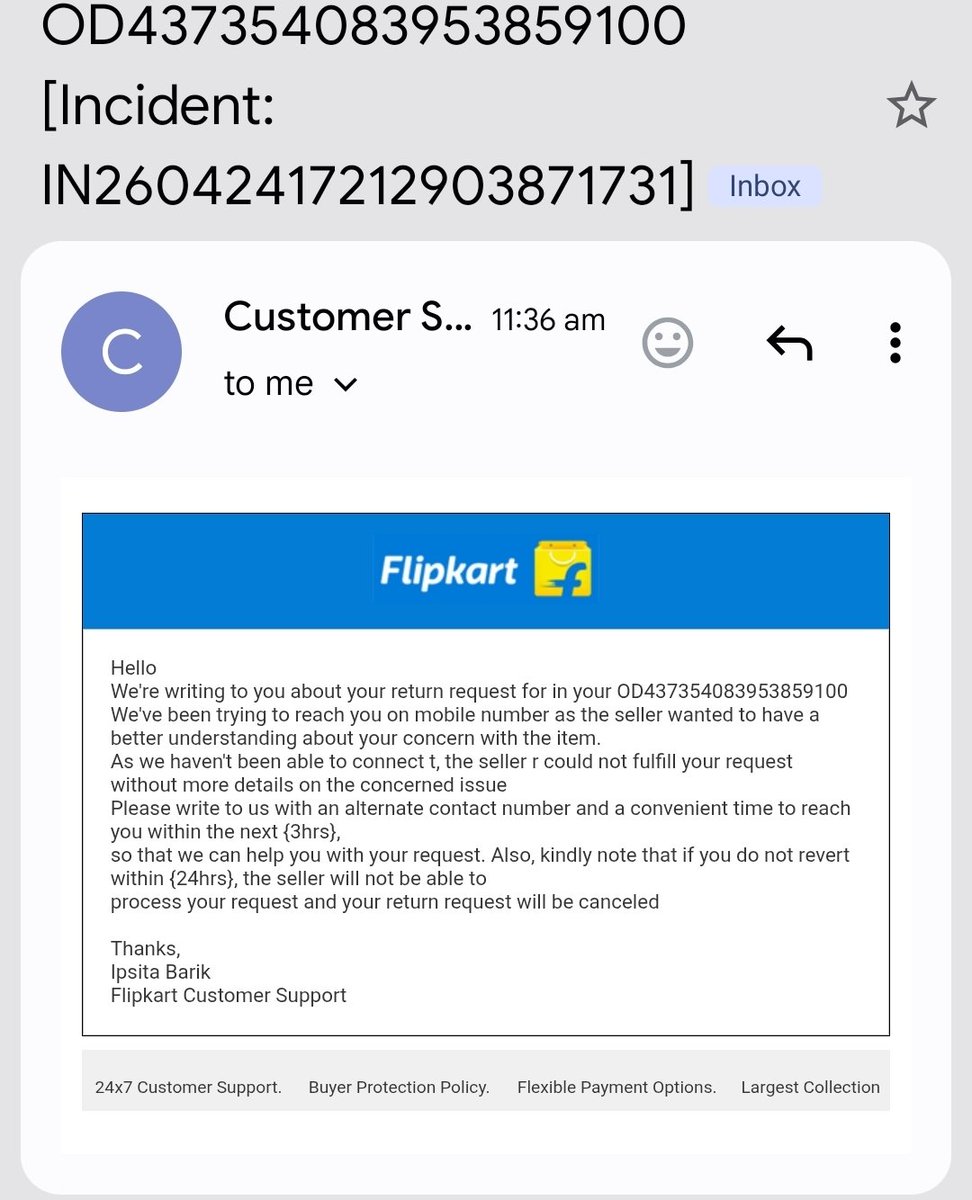 PARTHPATEL7634's tweet image. Don't trust @Flipkart! They delivered a damaged and incomplete AC unit.

@flipkartsupport is even lying about trying to call me - I haven't received any calls or missed calls from @flipkartsupport.

#Flipkart #Delivery #Damage #Support

@_Kalyan_K

@jagograhakjago