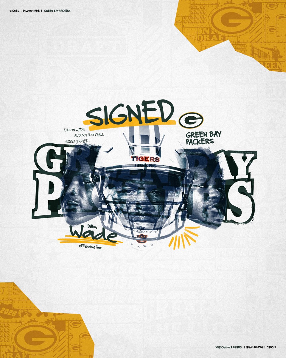 AuburnFootball's tweet photo. GO PACK GO 🟢🟡
@dillon_wade00 ➡️ @packers 

#WarEagle | #AuburnMade https://t.co/hcphDYve9e