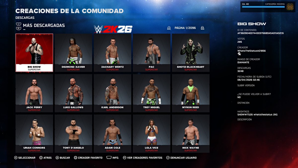 CGLucha2K's tweet photo. WWE 2K26: BEST CAWS OF THE WEEK (04/12/26) - (04/06/26) | #4 | MEJORES CREACIONES DE LA SEMANA

LINK YOUTUBE: https://t.co/nSlrSbwjRD

#WWERaw #WWESmackdown #Wrestlemania #CommunityCreations #WWENXT #Wrestlemania42 #Xbox #PS5Pro #WWE2K26 #WWE2K https://t.co/vn7vwAE8Lo