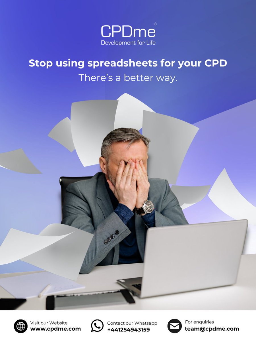 cpdme's tweet image. 👀 There’s a better way to manage your CPD

With CPDme, you can log your CPD in minutes, securely store all your evidence in one place, and stay fully compliant with professional standards without the stress. 

📱 Download CPDme app
onelink.to/a3x5gq

#CPDme #CPD #OnlineCPD