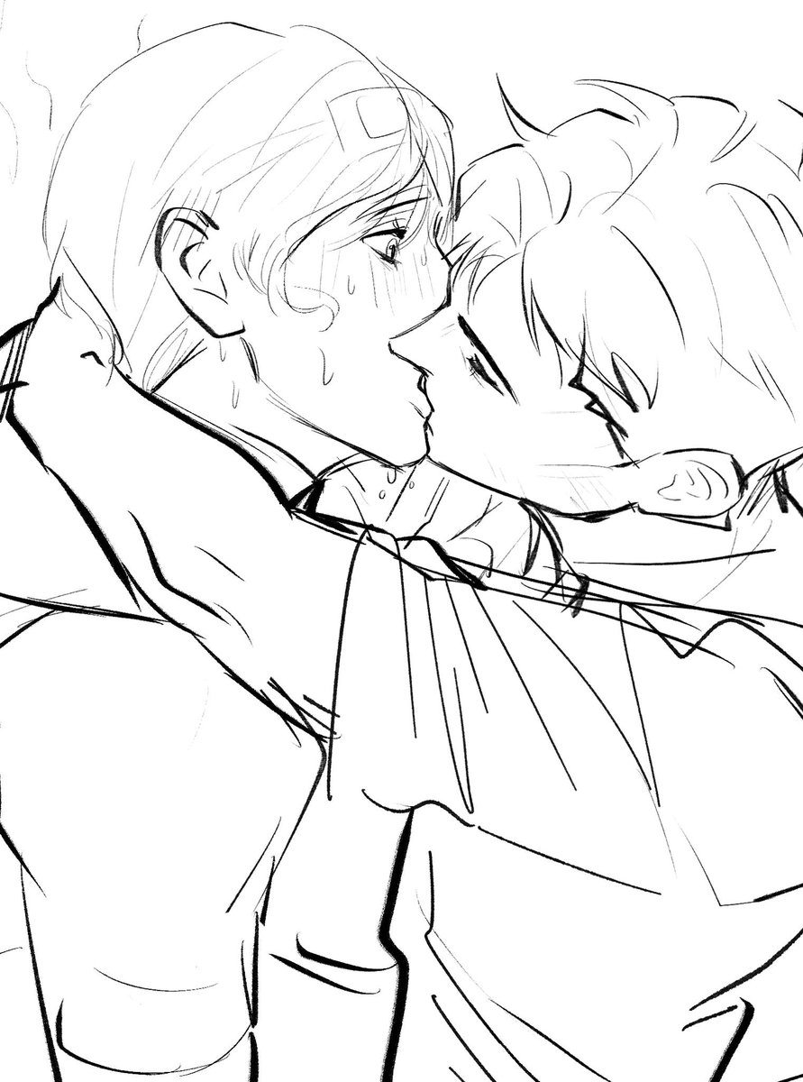 tomorrow_echo's tweet photo. A little doodle 
I imagined Waterboy kissing Robert for the first time, but he got so nervous that he accidentally spit water into Robert’s mouth and Robert ended up choking on it lol

#watermech https://t.co/QQU6u2R58T