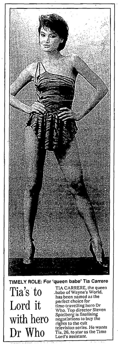 DoctorWhoPix's tweet image. Tia's to Lord it with hero Dr Who ~ Daily Express, 1994

#DoctorWho #DrWho #TiaCarrere