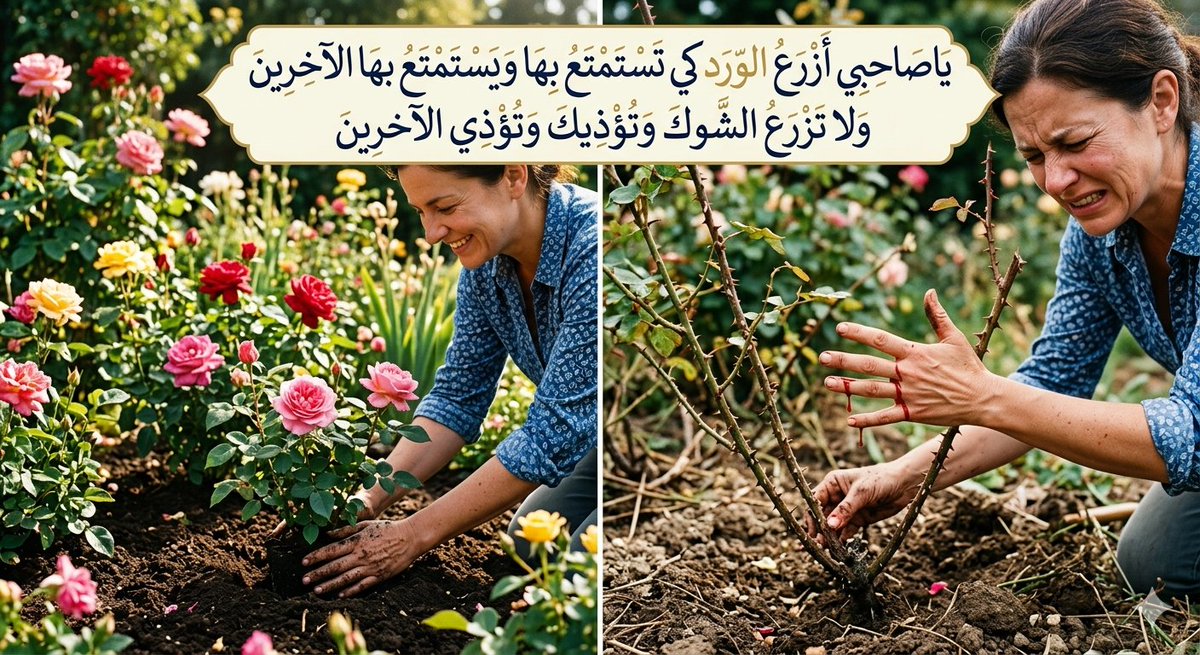 #يوميات_متصلب
أقصد بهذه الصورة: إذا خرج من لسانك الشيءُ الجميلُ فستجني الجمال، وإذا خرج من لسانك الشيءُ البذيءُ فستجني السوء والأذى.
