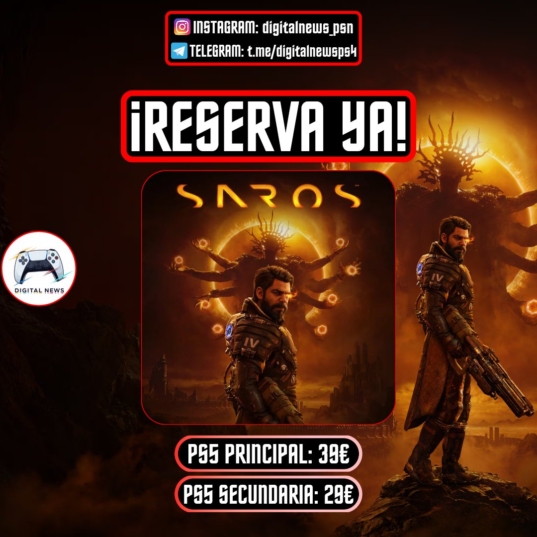 DigitalNewsPS's tweet photo. 🔥SAROS PS5🔥

⚡️Lanzamiento: 30 de abril

😱¡RESERVA YA Y NO TE QUEDES SIN EL TUYO!😱
👉Consultar disponibilidad

✅️¡CONSIGUE LOS ÚLTIMOS LANZAMIENTOS AL MEJOR PRECIO! 

✅️¡JUEGOS 100% SEGUROS!

✅️¡TOTALMENTE EN CASTELLANO!

🎮 PEDIDOS / CONSULTAS: Mensaje Directo https://t.co/FfVBabE7UD