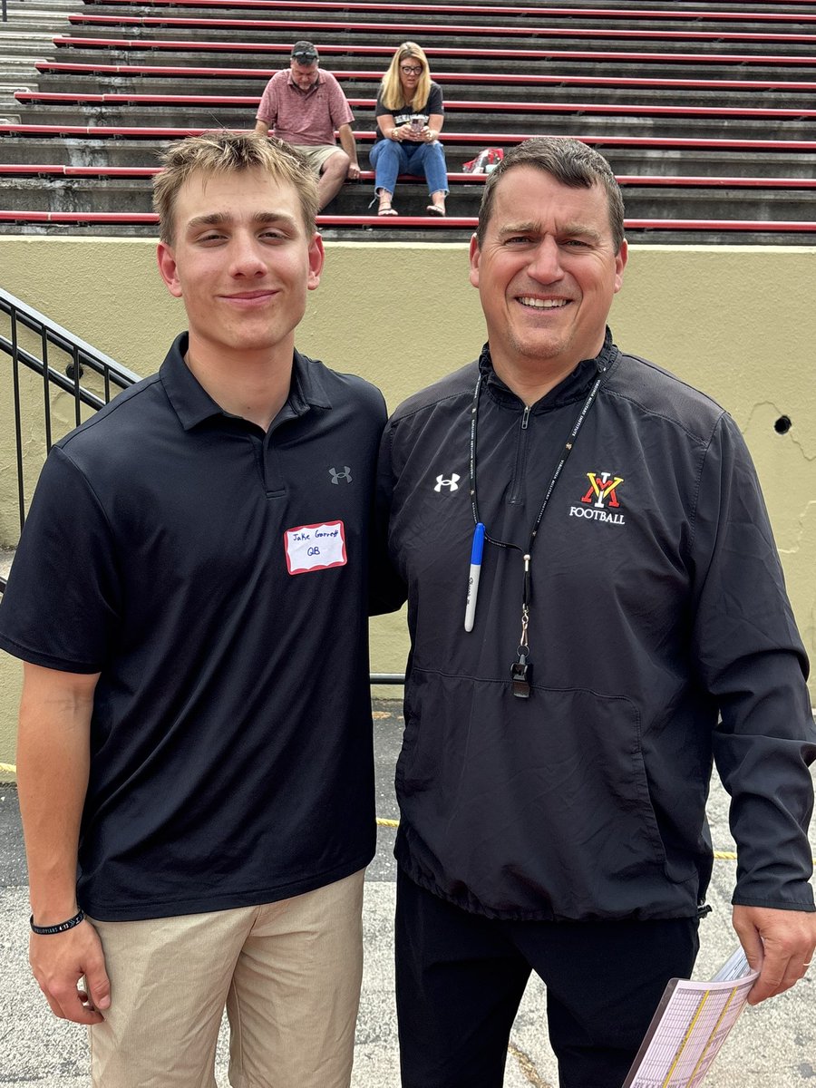 JakeGarrett004's tweet photo. Grateful for the opportunity to be invited to Junior Day at Virginia Military Institute yesterday. 
Had a great visit, met an outstanding staff, and was excited to learn about the Brotherhood. 
Looking forward to getting back on campus/post and what’s ahead! 
@JaredBackus1 
@CoachAIngram 
@Coach_Ray_ 
@BigRedBoosters 
@OT_Football