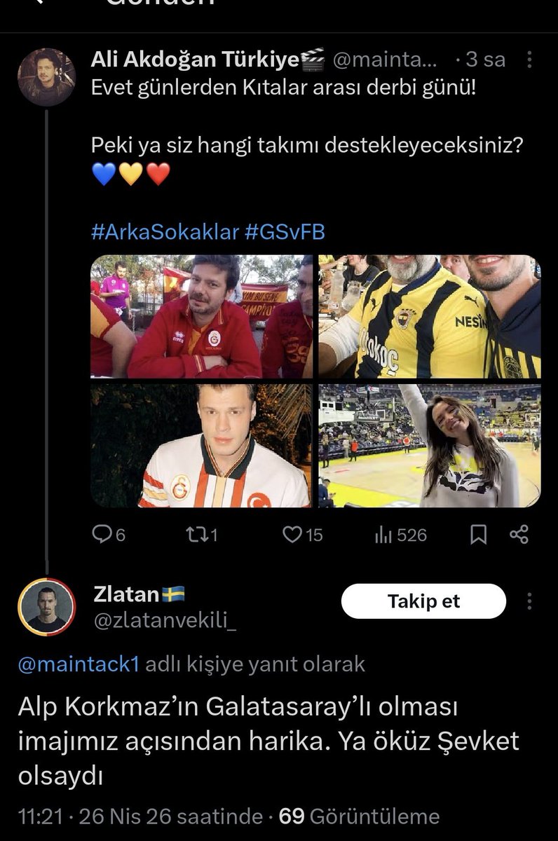 Burak78782's tweet photo. Bi Galatasaraylı olarak Alp gibi EZİK birinin Galatasaraylı olması imajımız açısından hic iyi değil bence KEŞKE Şevket gibi yürekli birisi olsaydı bu ezik olacağına #ArkaSokaklar https://t.co/Vs9VR78Xlf