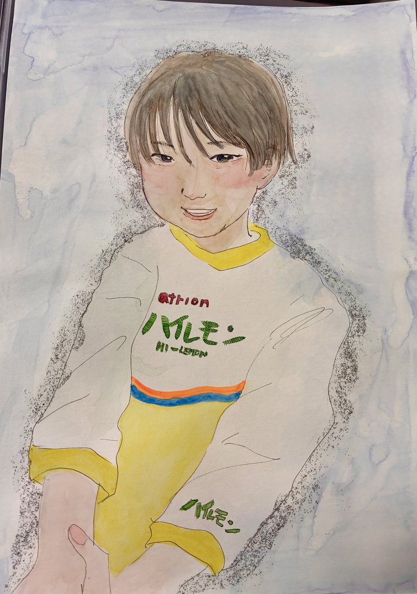 友達の息子さんの似顔絵を描かせてもらった。 このタッチが好きで描い