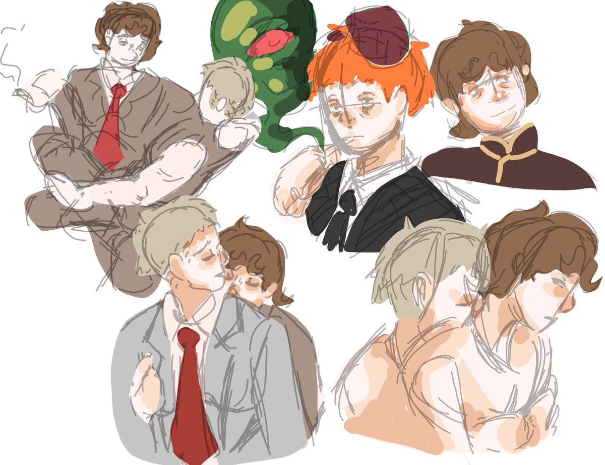 I did not post art for a while now, my apologies im kinda in a art block so... Here some ugly scetches instead 😅 just to show that im not giving up lol.
kcd+ kcd oc and the guy that nobody invited (Absolute Martian Manhunter).