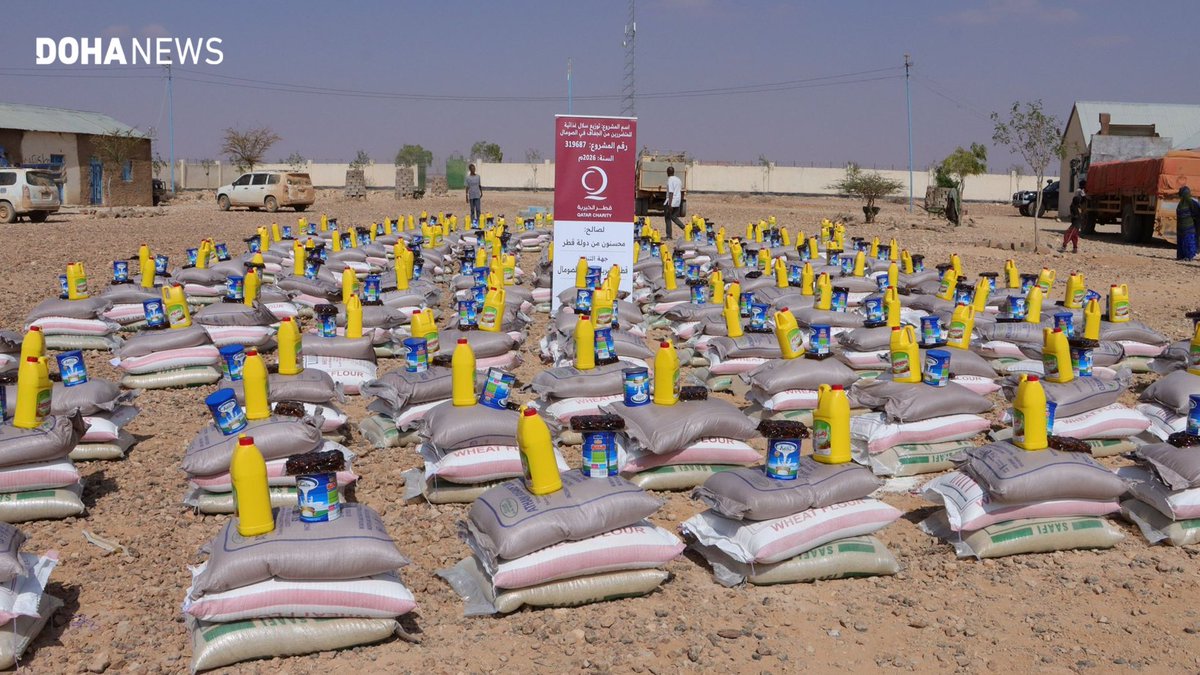 dohanews's tweet image. .@qcharity has implemented a relief #project in response to the worsening drought in #Somalia, supported by generous donors. In a statement on Sunday, the #organisation said the project involved distributing #food parcels to 2,840 of the most severely affected families in the