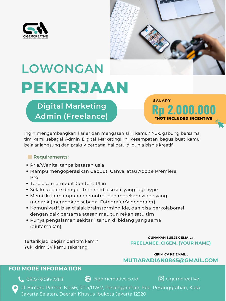 pil0n9's tweet image. Bagi yang berminat silakan langsung apply ajaaa! :) 
--
Izin tag suhu @hrdbacot #lokercot