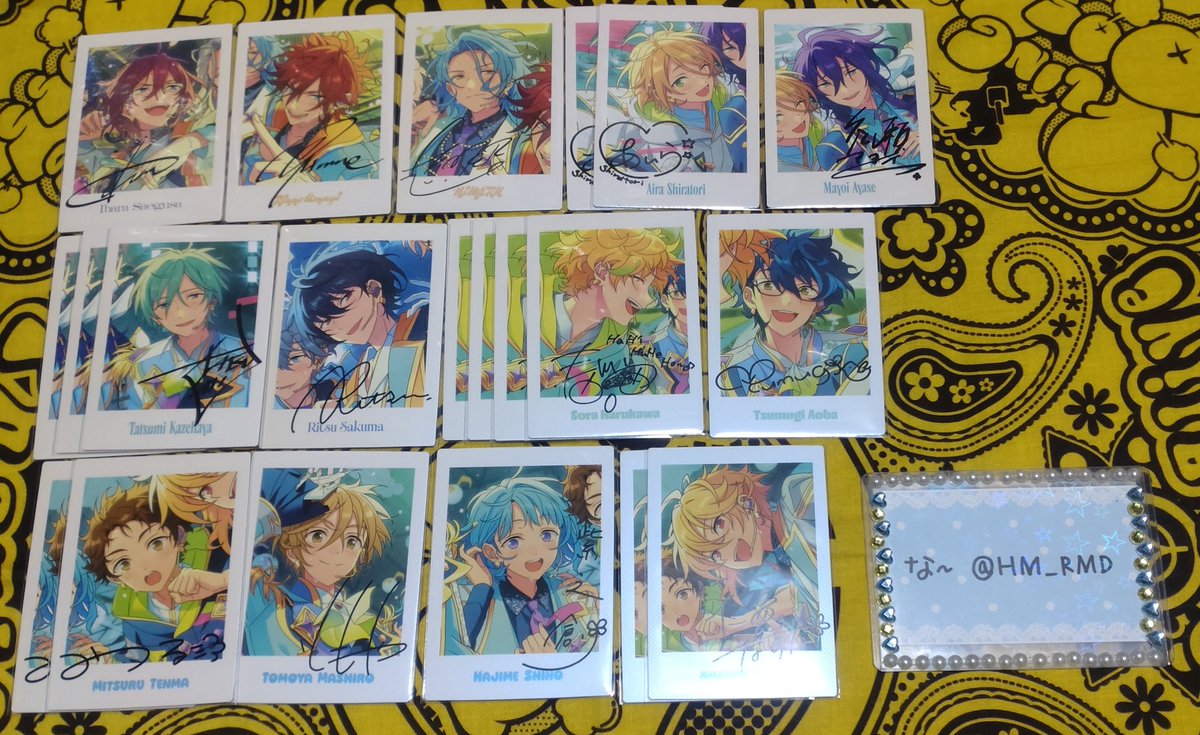HM_RMD's tweet photo. @1 【交換】 
あんスタ ぱしゃっつ 10周年 特典

譲）画像参照

求）レオ 一彩>零>司>英智
特典レオ>一彩 零

郵送2枚〜
特典↔特典の交換

よろしくお願いいたします。 https://t.co/SfrPOinMo8