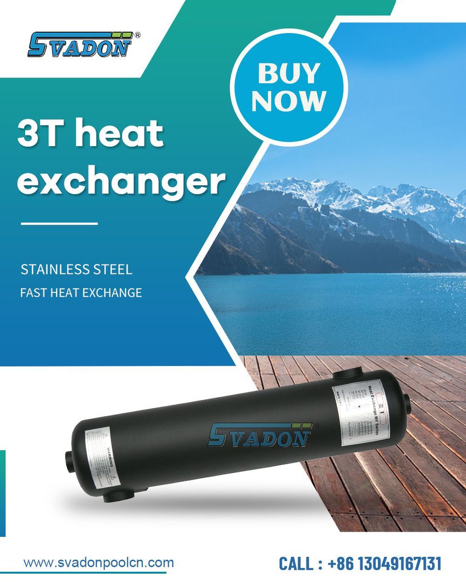 Svadon The Heat Exchanger

Tubular heat exchanger
✅ Made of stainless steel
✅ Circulation heating
✅ Energy conservation
✅ Swimming pool heating equipment

buff.ly/v2D3RKv
