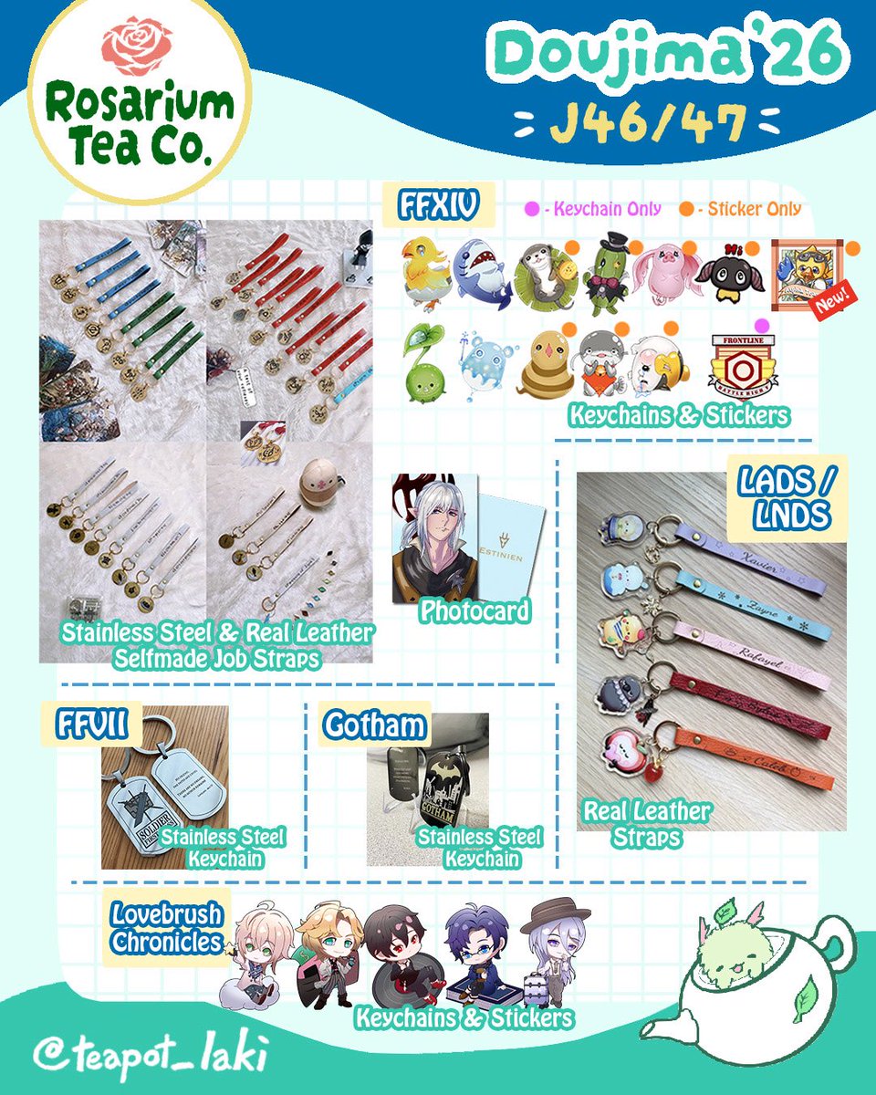 teapot_laki's tweet photo. 🌱 Doujima’26 Catalogue 🌱
[Likes n RTs appreciated! 💚]

Here is my catalogue for Doujima happening 9-10 May’26 at Suntec! 

Fandoms I have more of ✨: Pokemon, Arknights, Endfields, GSGW / GDCG, Iruma, Monster Hunter, FFXIV, LNDS, LBC

#doujima #doujima2026 #doujimacatalogue https://t.co/u5FlzzzKLa