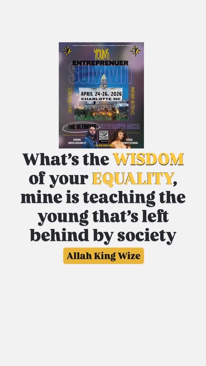 Almighty_Cee_7's tweet image. Peace. Today’s Supreme  Mathematics is #Wisdom #Equality
