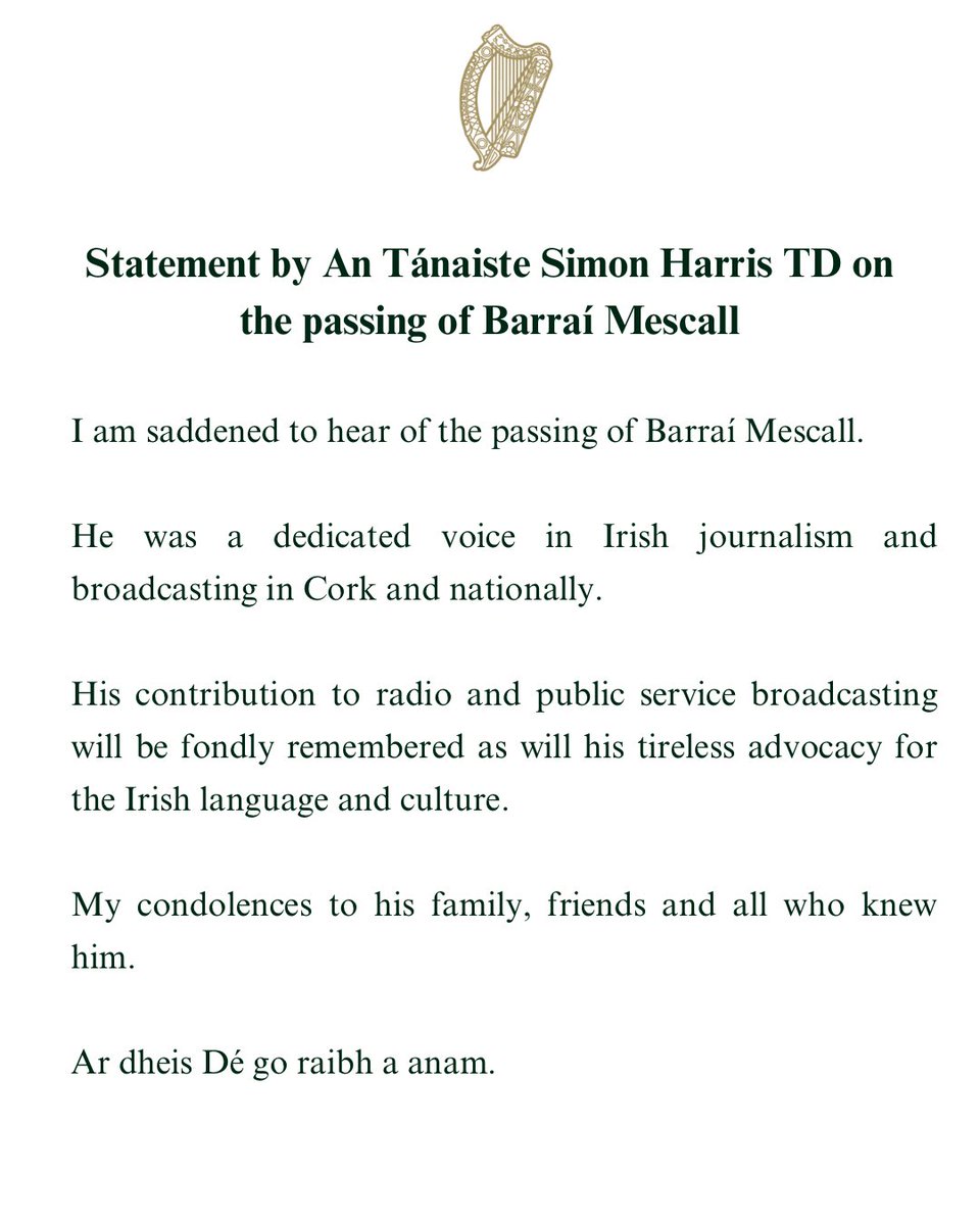 Simon Harris TD tweet media
