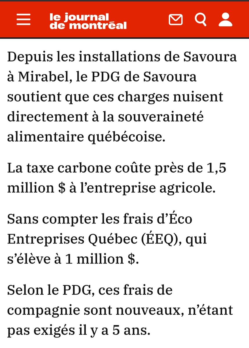 Quand on se demande pourquoi les fruits et légumes du Québec coûtent plus cher que les importés,  ca ira pas en s'améliorant.....
L'hypocrisie des gouvernements qui nous disent de manger local