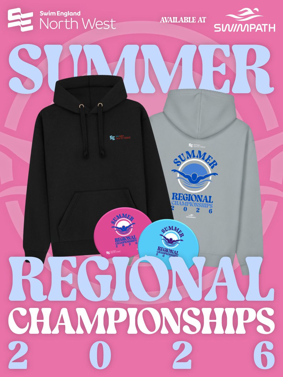 SwimPathUK's tweet photo. LAST CHANCE: Swim England Summer Regionals 2026 Event Merchandise! ☀️

You can bundle a hoodie, t-shirt and swimming cap together for £65 - add one of each to your cart to save! 

https://t.co/bJnlyf8ya7 https://t.co/r4aR2SETmV