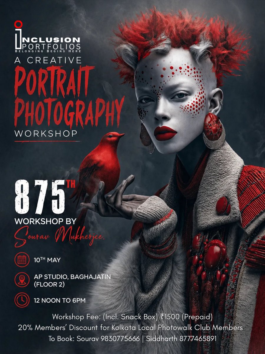 ShotBySourav's tweet photo. Creative Portrait Photography Workshop 
The 875th by @RealSourav4U 
Interested Photographers Book Now! https://t.co/SLv1DFG9yb