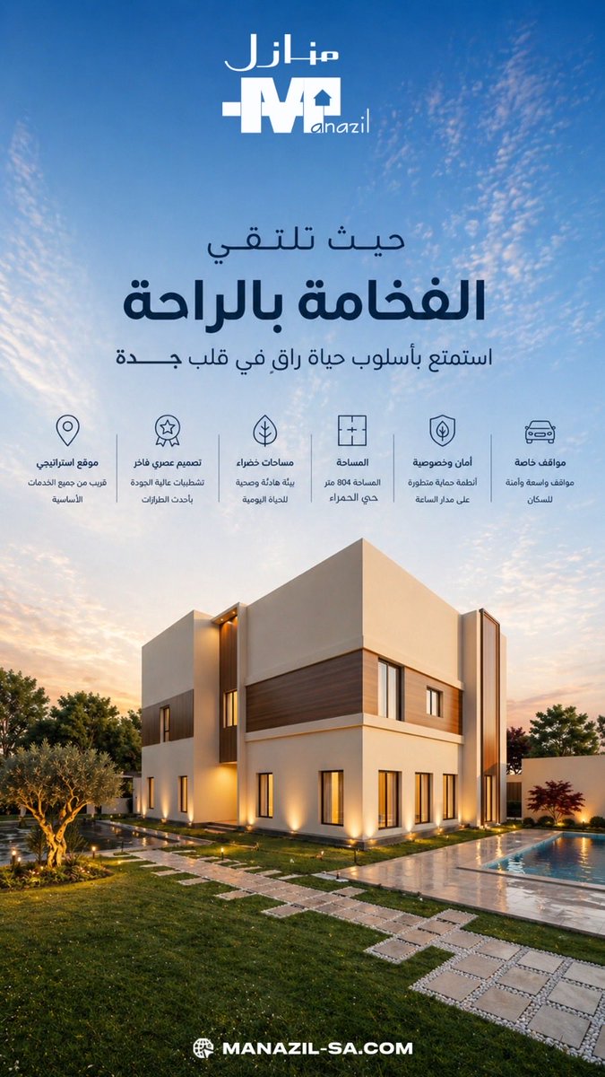 manazilsa's tweet photo. فخامة استثنائية
لأصحاب الذوق الرفيع
فيلا فاخرة بحي الحمراء – جدة
مساحة 804 م²
مسبح | ديوانية | لاندسكيب | مظلات
📲
0550155736
0552779393

ترخيص الاعلان : 7200767677
#منازل_العقاريه
#جده https://t.co/ekncesZnwG