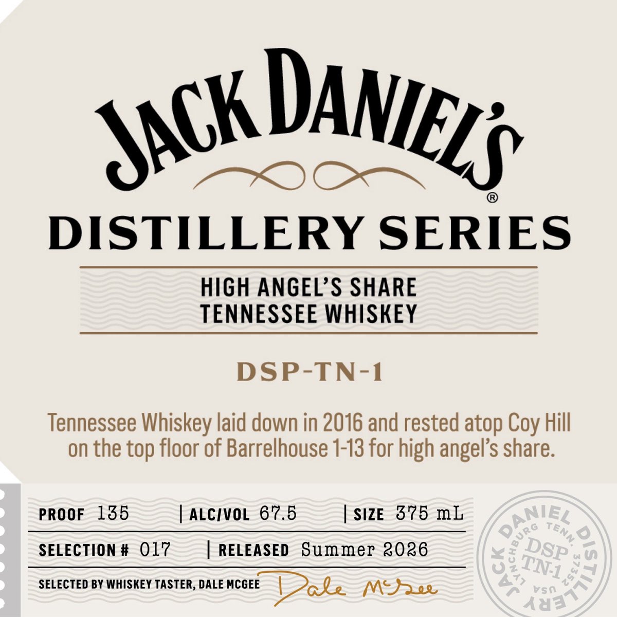 TheBourbonNews's tweet image. New Label Approval: Jack Daniel’s Distillery Series 17, High Angel’s Share Tennessee Whiskey

#tennessee #whiskey
