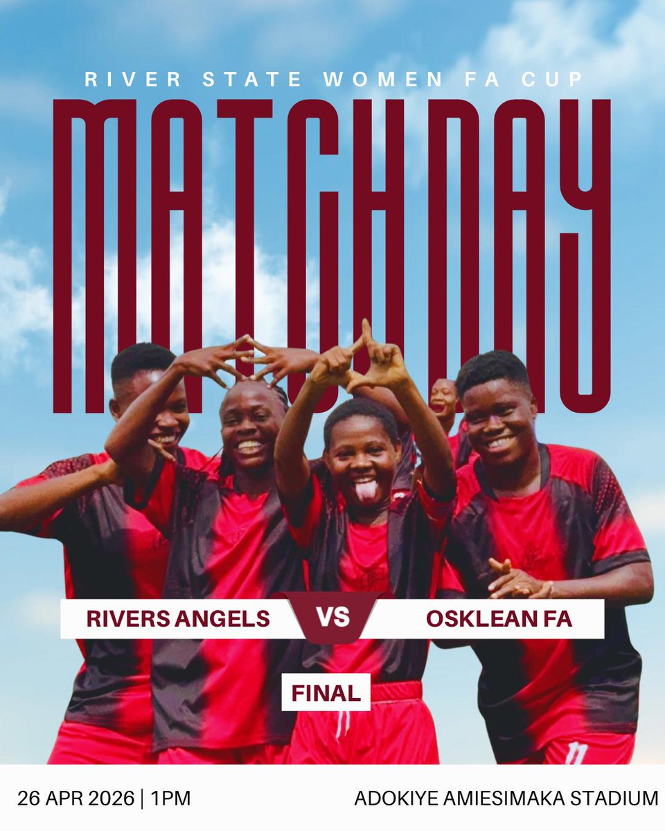 OskleanFA's tweet photo. RIVERS STATE FA CUP FINAL is upon us as we are ready to play Rivers Angels this afternoon.
Before this final we won our last match 7-1.

We hoping to win our fist FA Cup final against Rivers Angels.

 #OskleanFA #FACup #riverstate https://t.co/hRSET28owi