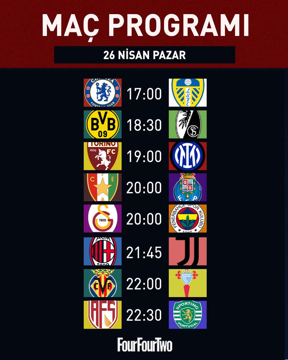 FourFourTwo_TR's tweet image. 🤩Futbol heyecanı, pazar günü programı ile devam ediyor. 

#FourFourTwo