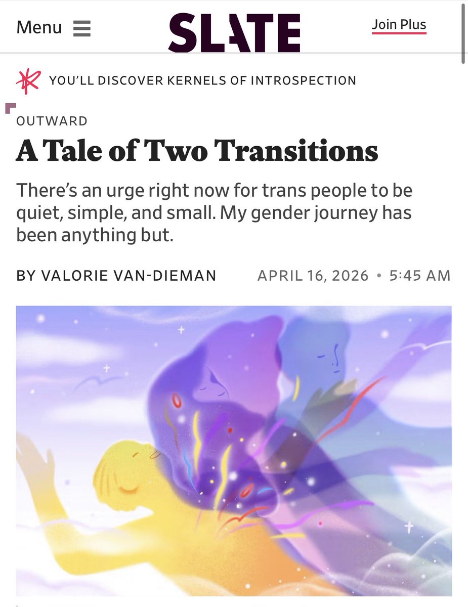 BriannaWu's tweet photo. Valerie Van-Dieman should not have medically transitioned, but they’ve already had vaginoplasty and it’s too late. We have to look at what went wrong, reinstitute medical safeguarding, and build a system willing to say, “No this is not what gender dysphoria looks like.”

Slate published a first-person piece by them. It’s meant to be sympathetic, but for anyone that understands the pathology of gender dysphoria it has every single red flag imaginable. It is a terrifying biography of the consequences of progressives dismantling all medical safeguarding for transsexualism. 

Valerie Van-Dieman didn’t have early onset gender dysphoria or adolescent onset gender dysphoria. They didn’t think about being a woman until meeting a trans woman in their mid 20s talking about gender theory. Then one day watching a transition timeline they thought it would be fun. 

This is not what clinical gender dysphoria looks like. The fact is, our clinicians are so captured by ideology they are not willing to stay so. 

Not a day went by from 5-26 that I did not have obsessive thoughts about being a woman. I drew princesses like I was a xerox machine. I prayed to Jesus constantly to let me wake up as a girl. My personality was dedicated to trying to hide every feminine instinct. It’s that way for all actual transsexuals, persistent inescapable thoughts about being a woman. 

The part of this story that is most horrifying is when they get vaginoplasty and then decide afterwards they’re not actually transexual. How did they get vaginoplasty? Because I had to do a deep dive with two additional therapists, one a literal psychiatrist , to make REALLY SURE I was an actual transsexual. 

No one is willing to say the plain truth. Medial transition is an extreme step that should be reserved for extreme cases of gender dysphoria where there is no other solution. We have no evidence that it helps non-binary people, which is not even a medical concept. It’s a political one. 

What really gets me is anyone with an even passing familiarity with gender dysphoria should have looked at her onset story and said, “No.” We’re destroying people’s bodies and setting them up for lives of neurosis where they don’t fit in anywhere. 

We can’t claim that Trans healthcare is healthcare while also not applying any clinical criteria to who gets it.