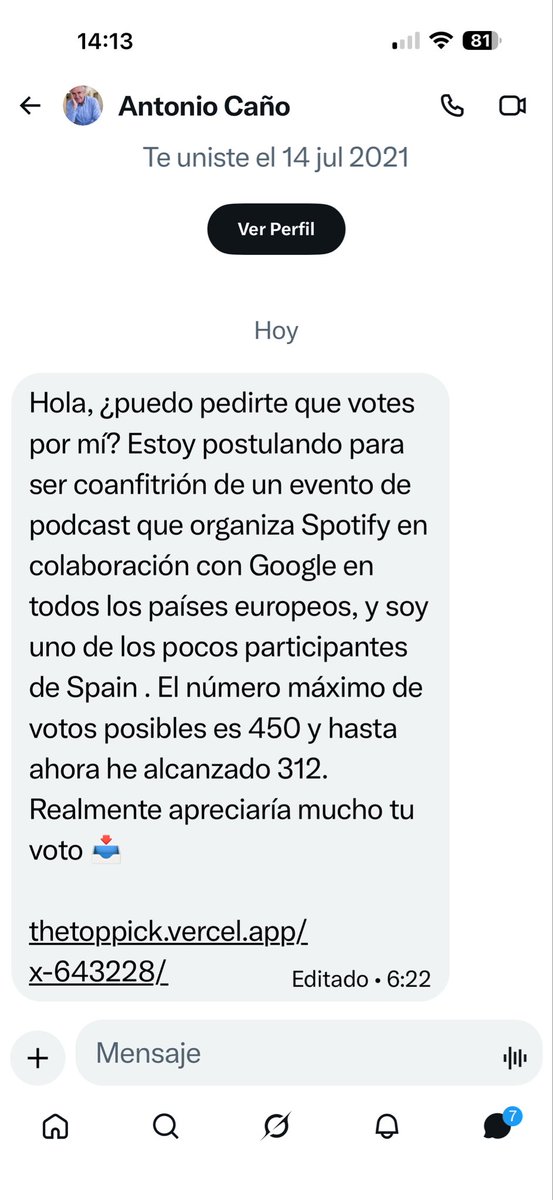 Ojito a estos mensajes. Si das al enlace, es la puerta al hackeo de tu cuenta 👇👇