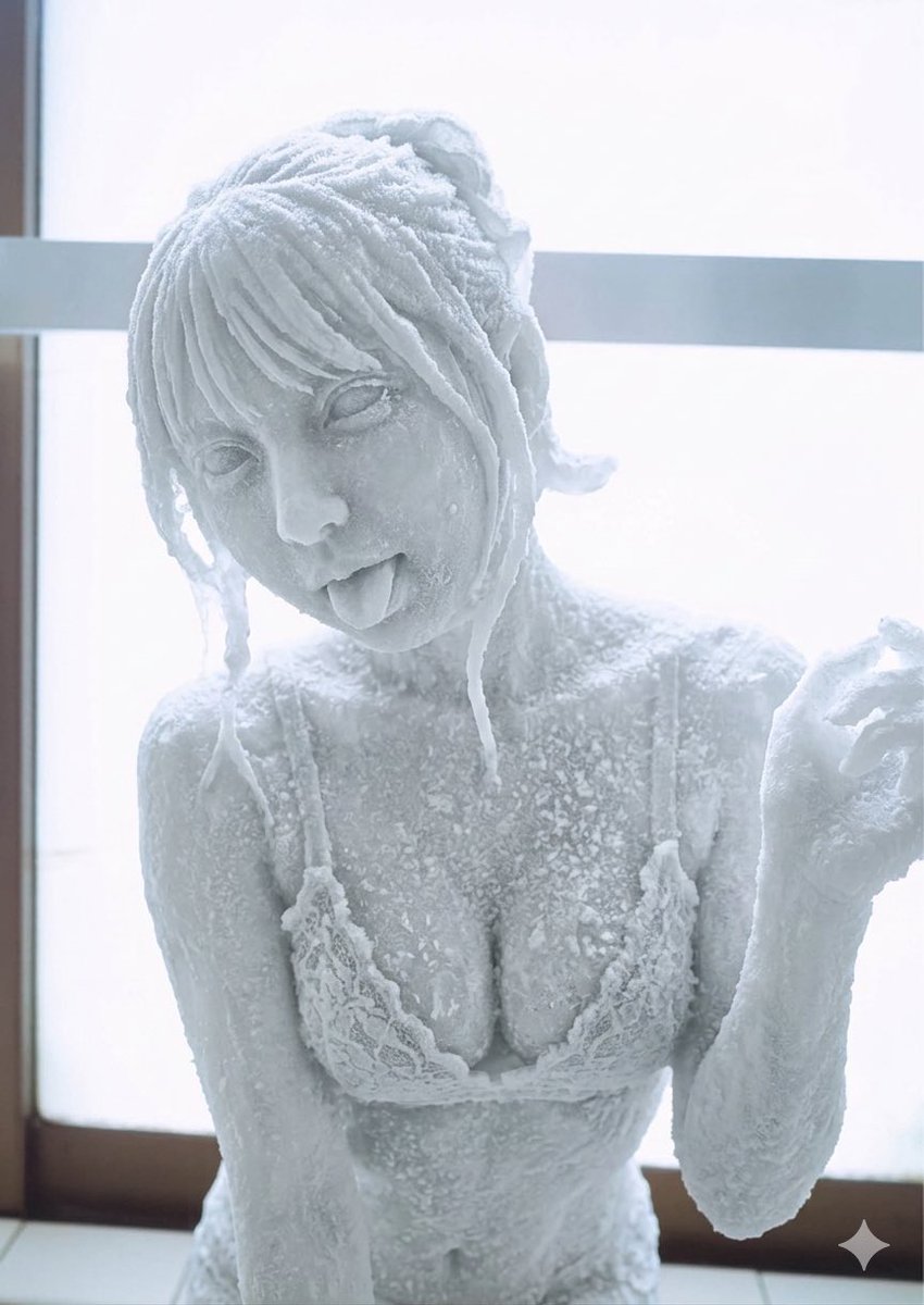 Cryokinesis1119's tweet image. #asfr 
#petrification
#frozen
#氷漬け
#氷像化
#固め
