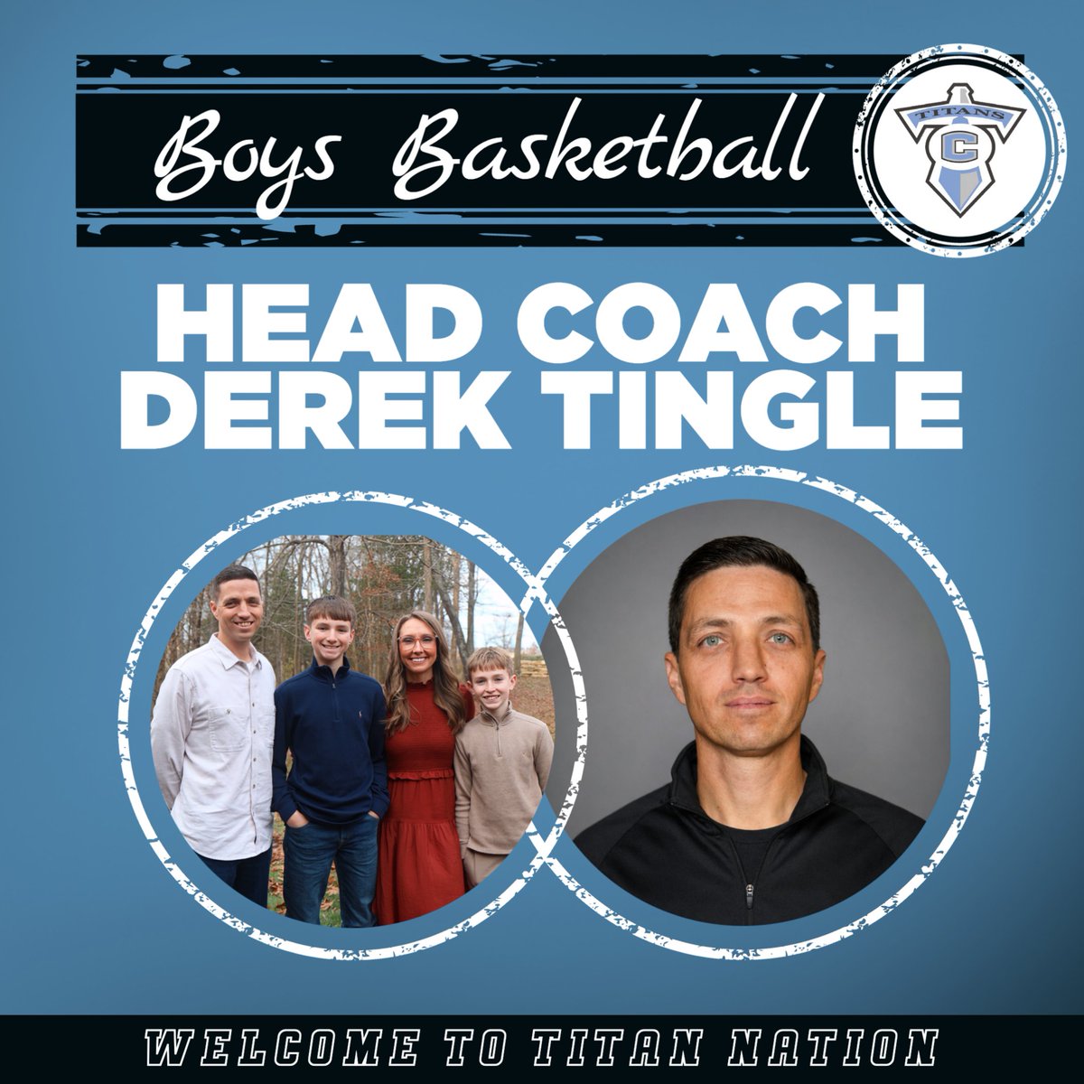 MLCHS_Athletics's tweet photo. Titan Athletics is excited to announce the hiring of boys basketball Head Coach, DEREK TINGLE. 

Coach Tingle has been a head coach for many years and brings a wealth of knowledge and leadership to the position. Please WELCOME Coach Tingle and his family to Titan Nation. https://t.co/qFsDnW1qqO