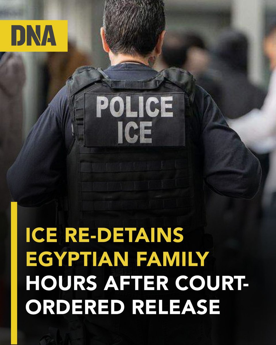 dna's tweet image. An Egyptian family that had been released after spending more than 10 months in immigration detention under court orders was taken back into custody by federal authorities for several hours on Saturday, according to the family’s legal team.

#ICE #EgyptianFamily #DNAUpdates