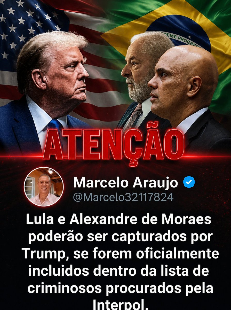 Marcelo32117824's tweet photo. 🚨BOMBA - EUA DE TRUMP CLASSIFICARÁ PCC E CV COMO TERRORISTAS E SUA CONEXÃO COM LULA E MORAES NA LAVAGEM DE DINHEIRO DO TRÁFICO🚨

ASSIM PODERÃO INCLUIR LULA E MORAES NA LISTA DA INTERPOL.

SERÃO PRESOS É SO QUESTÃO DE TEMPO‼️ https://t.co/tPppjGmJcf