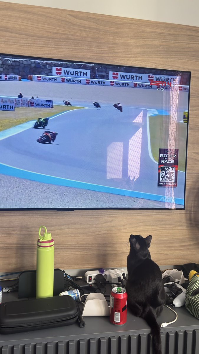 liaotk's tweet photo. Baguera está tentando pegar uma moto 
 #MotoGPnaESPN https://t.co/CCtjwo30XP