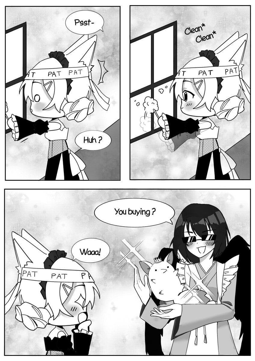 HashireKitsu's tweet photo. The Magnate Maid Karamia, and patsader's illicit plushie dealings.

Big thank you to @noaldee againn!

Second slide art by: Ms Eve https://t.co/VlwDvK4H3U https://t.co/cwrogOYfgZ
