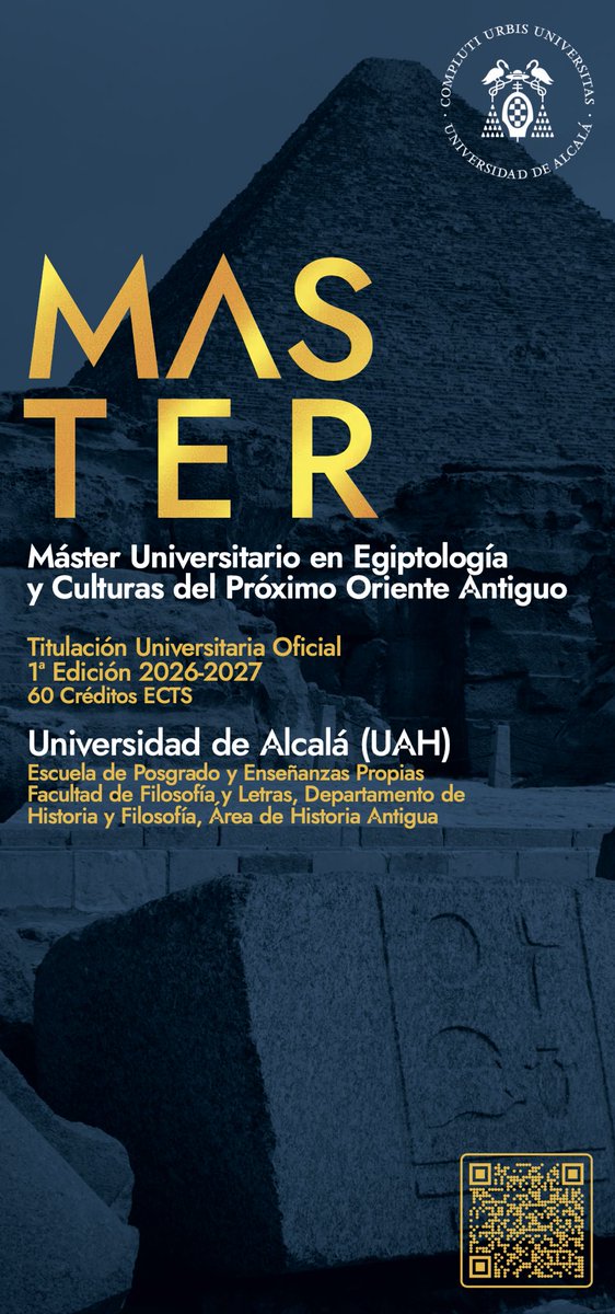 egiptologiaUAH's tweet photo. ¡Continuamos con las preinscripciones del Máster oficial @uahes en Egiptología y Próximo Oriente Antiguo! Si te interesa, lanza la preinscripción o pregunta lo que desees en master.egiptologia@uah.es … @fylUAH @FacEducacionUAH @MANArqueologico @aedeweb2030 https://t.co/Q3E7PHVBrR