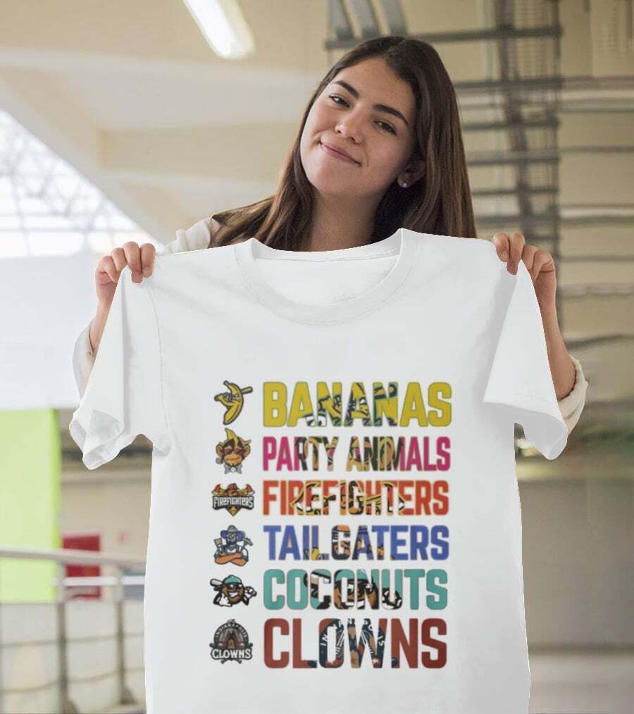 shirtkaya's tweet image. This made me pause: a T-shirt that combines bananas, firefighters, and clowns? Only at ShirtKaya could I find something so wild and fun! 😂 What’s a shirt you own that always gets a laugh? shirtkaya.com/product/t-shir…

#funnyshirts #partytime #bananas #clowns