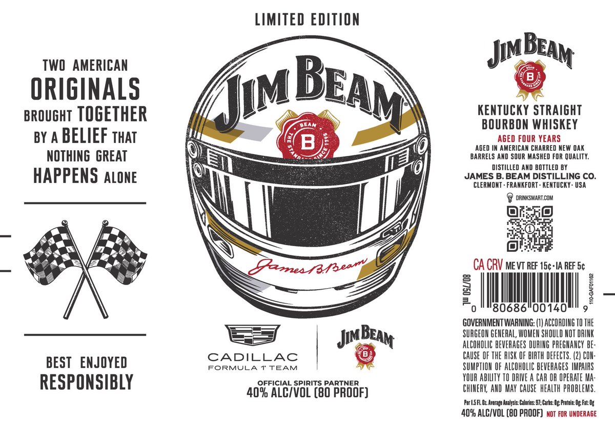 TheBourbonNews's tweet image. New Label Approval: Jim Beam x Cadillac F1

#bourbon #whiskey