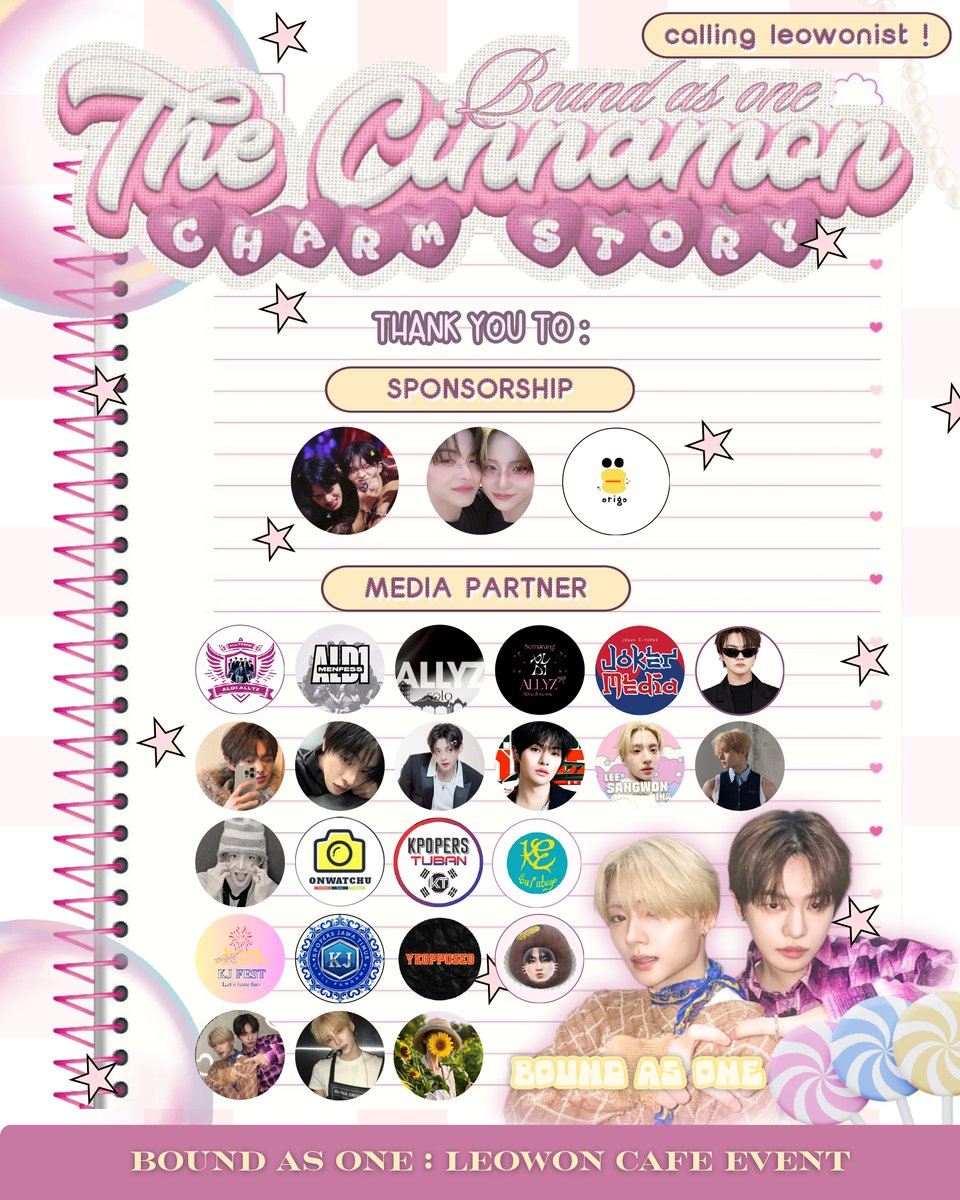 ALD1_fess's tweet photo. [medpart]

𑣲 2026 LEOWON Cafe Event ⊹ ࣪ ˖
⌗ Bound As One :
The Cinnamon Charm Story

𖦹 Jakarta
𖦹 Bandung
𖦹 Surabaya
𖦹 Yogyakarta

RSVP here!
🖇️: https://t.co/2kVwor2a9d

⁦#BoundAsOne⁩ ⁦#TheCinnamonCharmStory⁩
⁦#LEO⁩ ⁦#SANGWON⁩ ⁩ https://t.co/O3mPz5BQmi