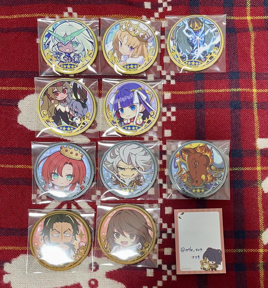 ntk_404's tweet photo. @no_TL 【譲渡】FGO ミニ 最終再臨展 缶バッジ

譲)画像1〜4

求)定価+送料

郵送のみ
譲渡の場合画像1は画像4より3点、画像2は画像4より同数お迎えください
よろしくお願い致します https://t.co/nPRJ0qCzUg