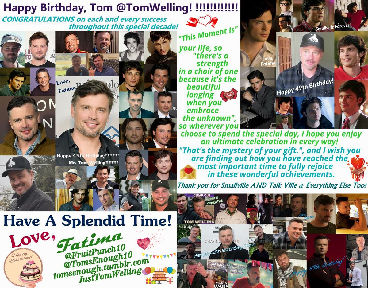 FruitPunch10's tweet photo. Happy Birthday Tom Welling! Hoping you are blessed with calming days filled with the best health and good fun with your lucky friends and loved ones! Wishing you endless happiness, more laughs, continued leisure, flourishing life, absolute love & increasing luck! Love, Fatima https://t.co/KI21dDFhgs