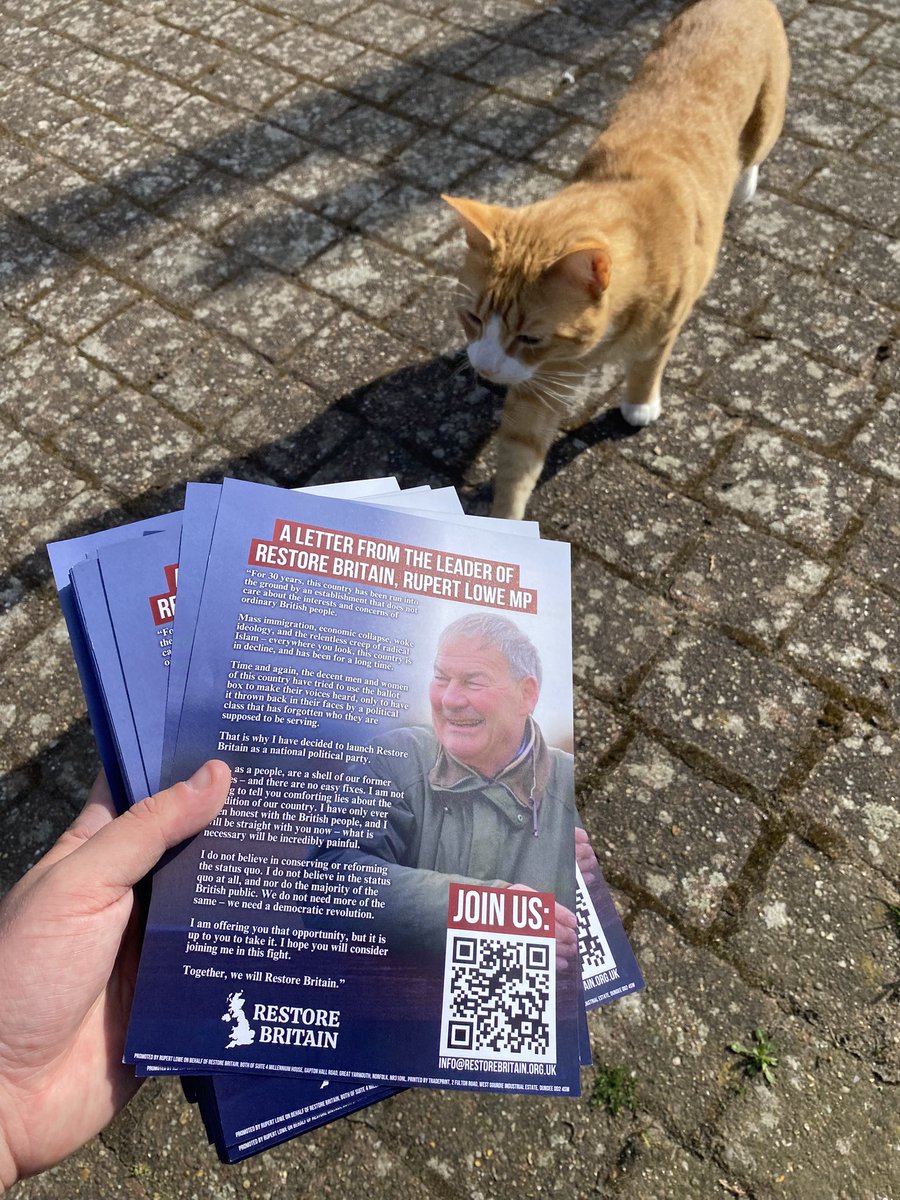 RestoreEF's tweet photo. LEAFLETING IN COOPERSALE. 🇬🇧 🐈 

Our activists have hit the street this morning and completely covered Coopersale, that’s approximately 400 houses! 

Get involved and sign up today! https://t.co/mNCxJm8Ei6