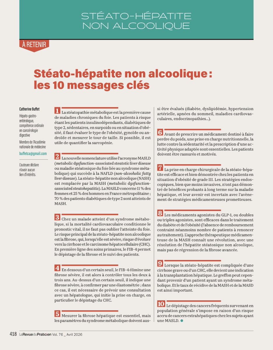 doclamarre's tweet image. Très bonne monographie dans l’excellente Revue du Praticien d’avril, dossier complet sur 32 pages.
Ex: 70% des hommes concernés a minima !
Sans #MédecinTraitant c’est ingérable, téléconsultation, CSNP ou ChatGPT n’y pourront rien..
Une bombe à retardement.
#NASH #MASH #FoieGras