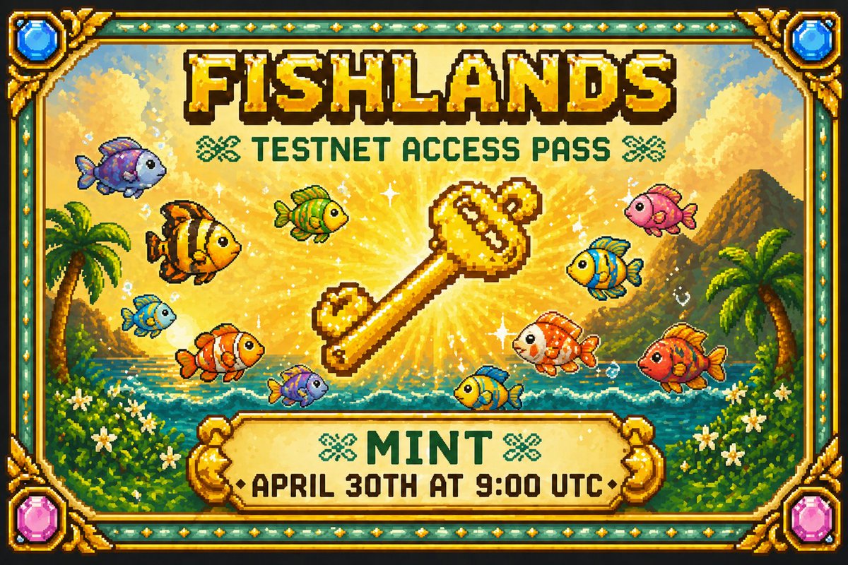 🎟️ Fishlands NFT - Access Pass Mint! 🐟

Get ready for the Access Pass Mint on April 30th at 9:00 UTC! 🎉

Follow <a href="/FishlandsP2E/">FISHLANDS — Fish, Stake & Earn 🎣</a> and don’t miss your chance to secure a limited-edition NFT (only 333 available) with early access to the Fishlands ecosystem.

💰 Mint Details:
• Free