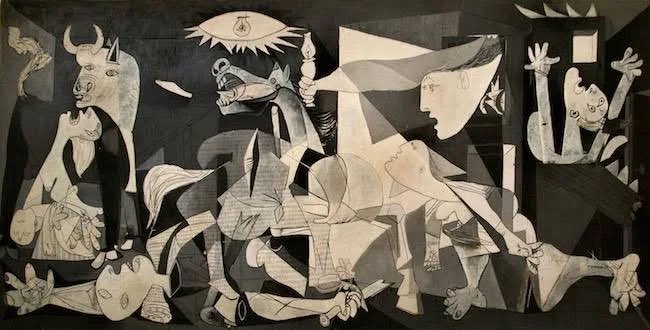 bdevitt55's tweet photo. @LincolnBrigade Only Picasso could have provided such a heartfelt rendition of the horror felt that day in Gernika. The full size mural can be viewed at the Museo Reina Sofia in Madrid. https://t.co/000ze0ip6f