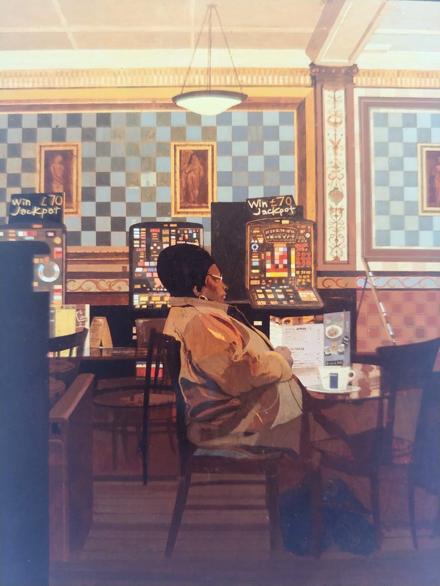 mackinnonartist's tweet image. ‘Woman seated, The Rochester Castle, Stoke Newington’. Oil on board, 57 x 42cm, 2014.

I was very pleased to rediscover this painting recently, on this long-lost 5 x 4 transparency (posted here a quick snapshot, resting on a lightbox).

#stokenewington #eastlondon #pubpainting