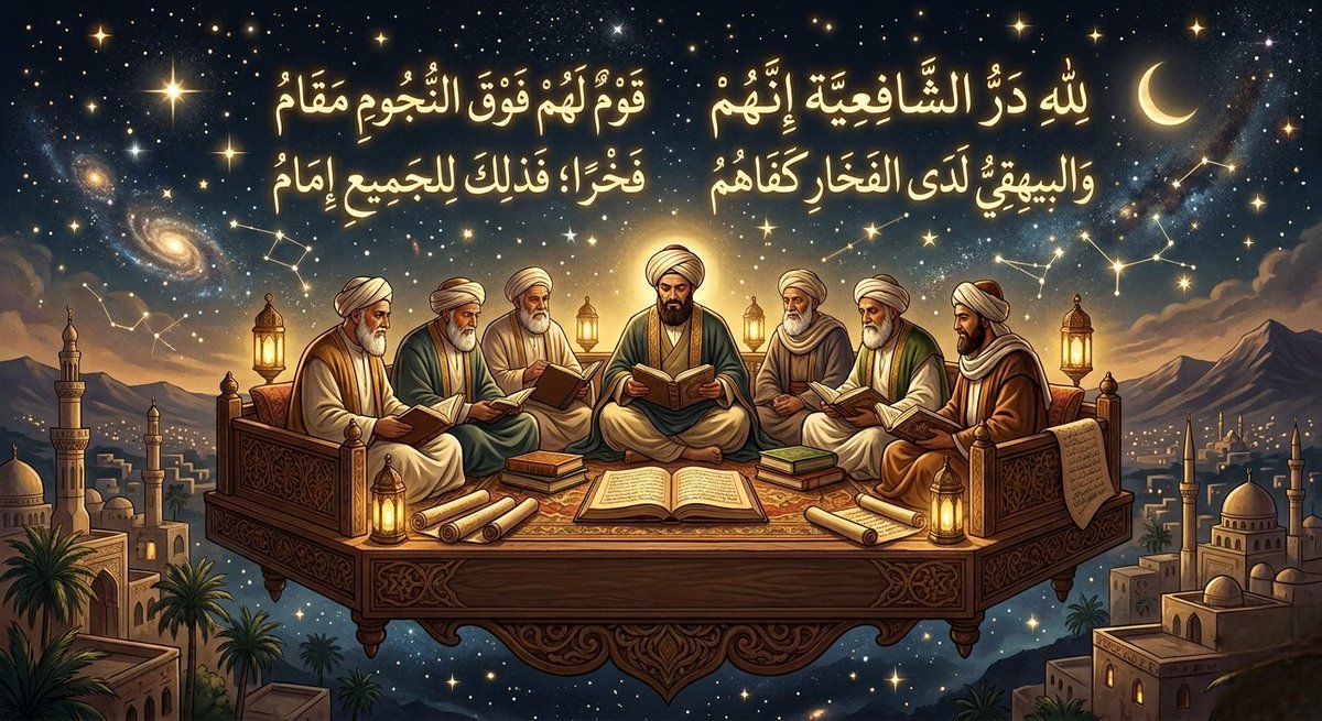 abdlaleim's tweet photo. لــلــه درُّ الـشـافـعـيّة إنّــهـمْ
قـومٌ لهمْ فوق النجوم مقامُ

والبيهقيُّ لدى الفخار كفاهمُ
فـخرًا؛ فـذلك لـلجميع إمـامُ

#الشافعية https://t.co/XzORJl40xd