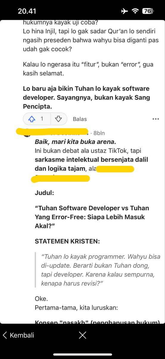 Pattwhy's tweet photo. Pernah gak sih lo baca perdebatan orang di quora yg dua duanya pake AI https://t.co/kNBhvf8q40